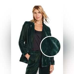 Old Navy Women's Dark Green Velvet Blazer